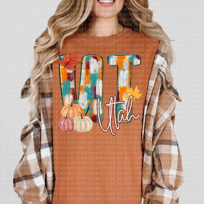 Utah Fall Dottie State Design- PNG File- Digital Download