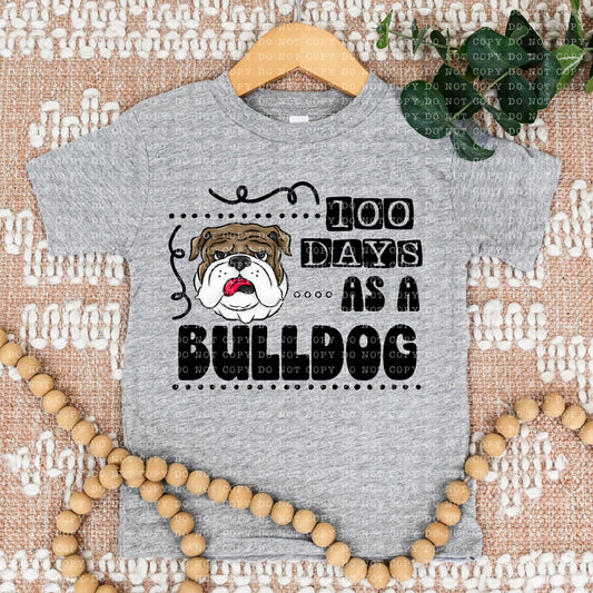 100 DAYS AS A BULLDOG- PNG File- Digital Download