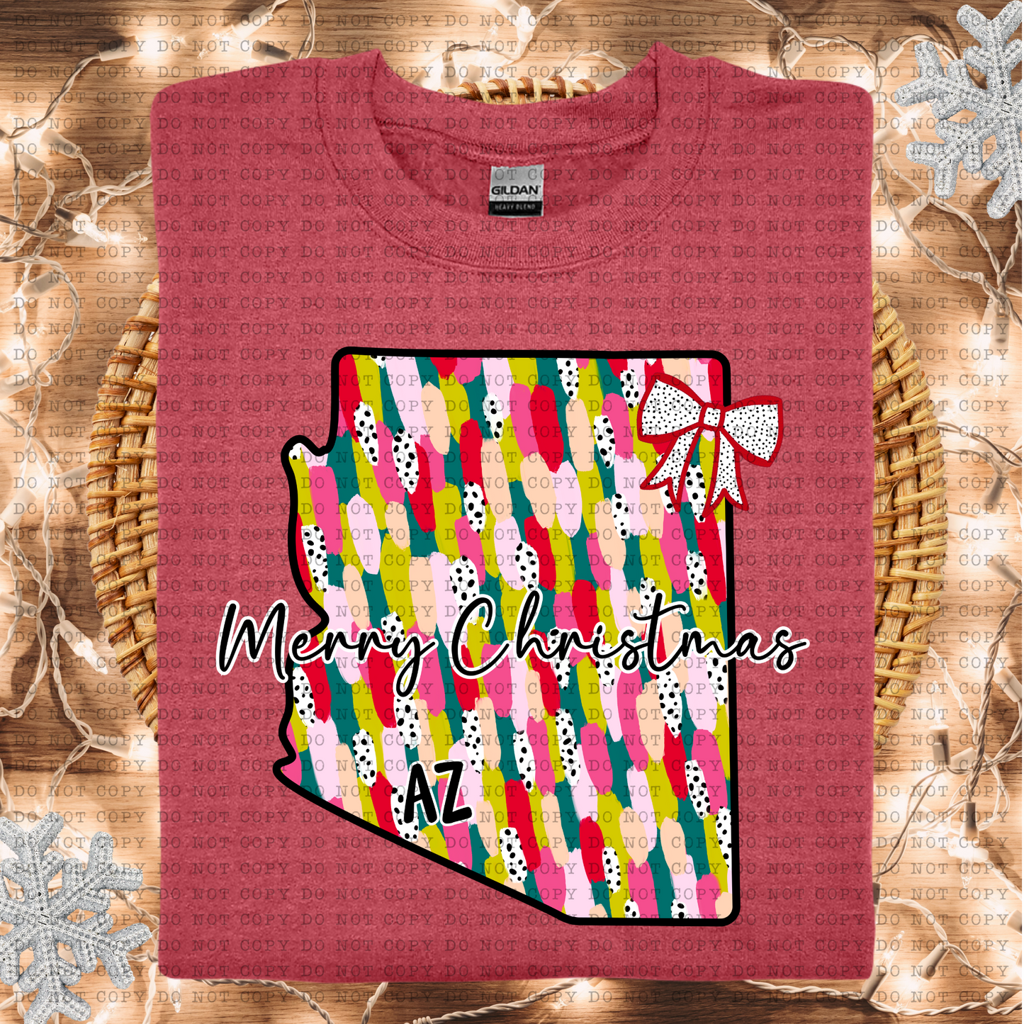 Arizona Messy Paint State Christmas Digital Design- PNG File- Digital Download