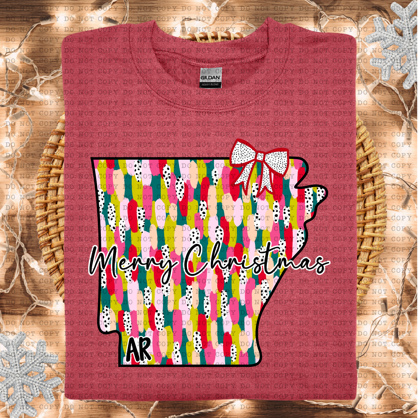 Arkansas Messy Paint State Christmas Digital Design- PNG File- Digital Download