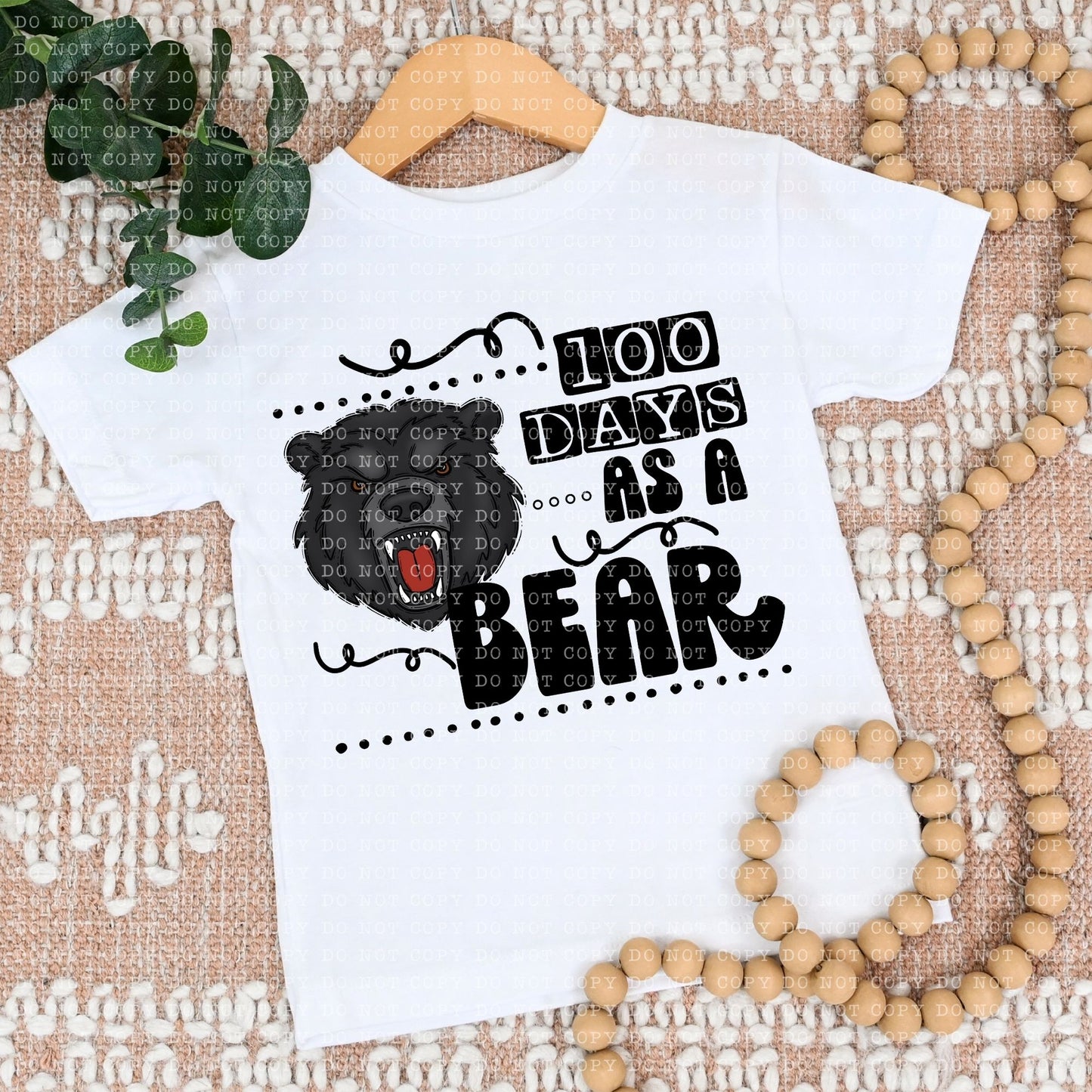 100 DAYS AS A BEAR BLACK - PNG File- Digital Download