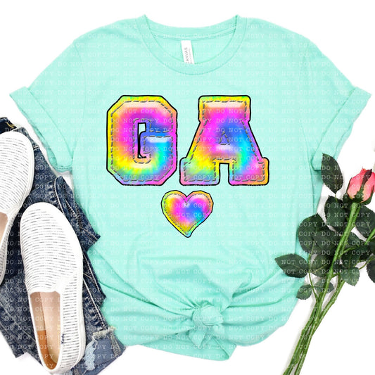 GEORGIA INFLATED TIE DYE - PNG File- Digital Download