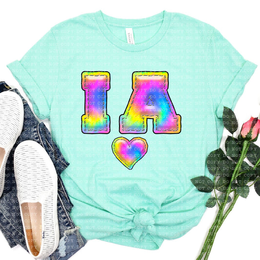 IOWA INFLATED TIE DYE - PNG File- Digital Download