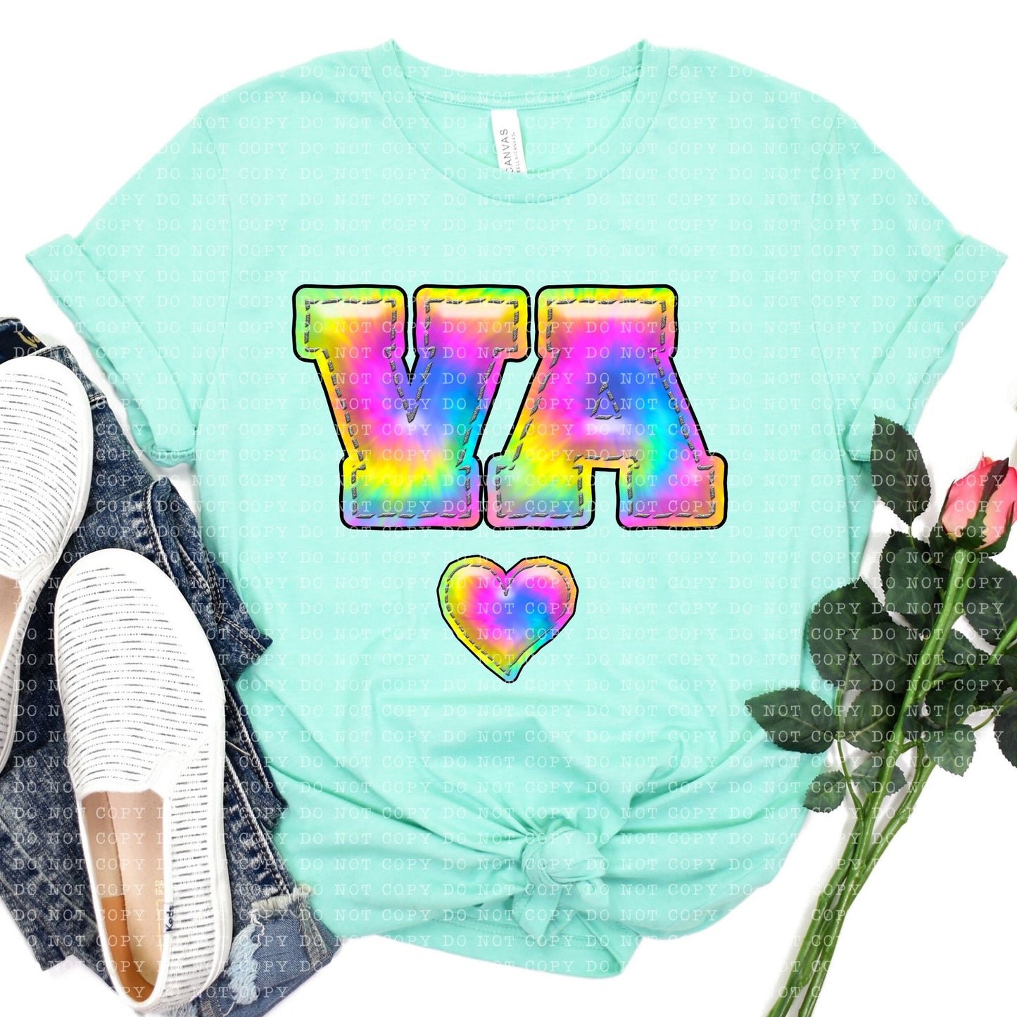 VIRGINIA INFLATED TIE DYE - PNG File- Digital Download