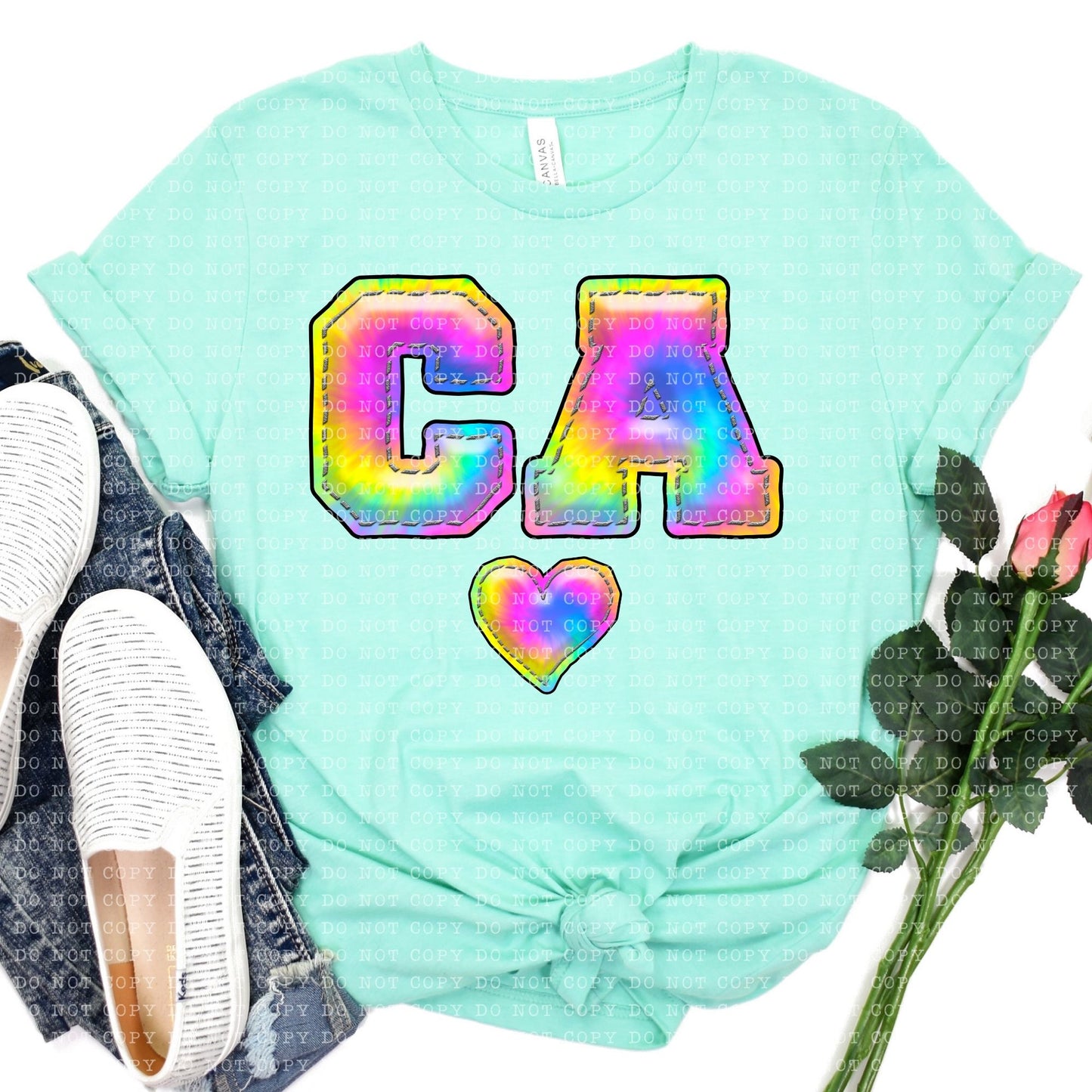 CALIFORNIA INFLATED TIE DYE - PNG File- Digital Download