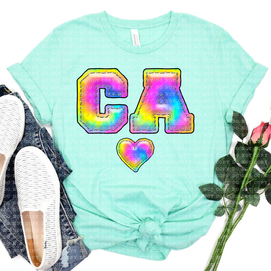 CALIFORNIA INFLATED TIE DYE - PNG File- Digital Download