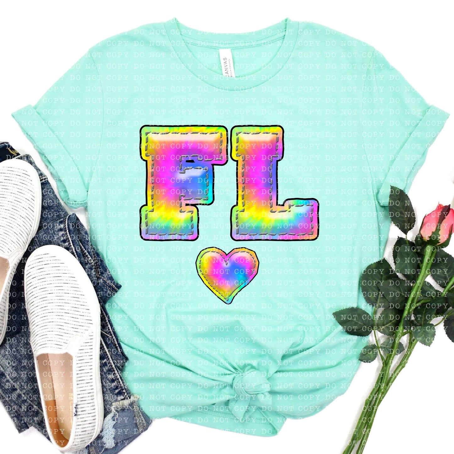 FLORIDA INFLATED TIE DYE - PNG File- Digital Download