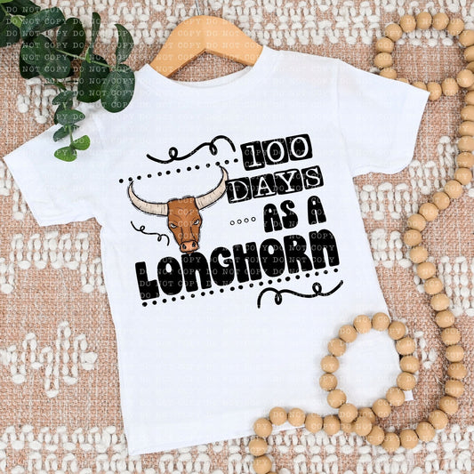 100 DAYS AS A LONGHORN- PNG File- Digital Download