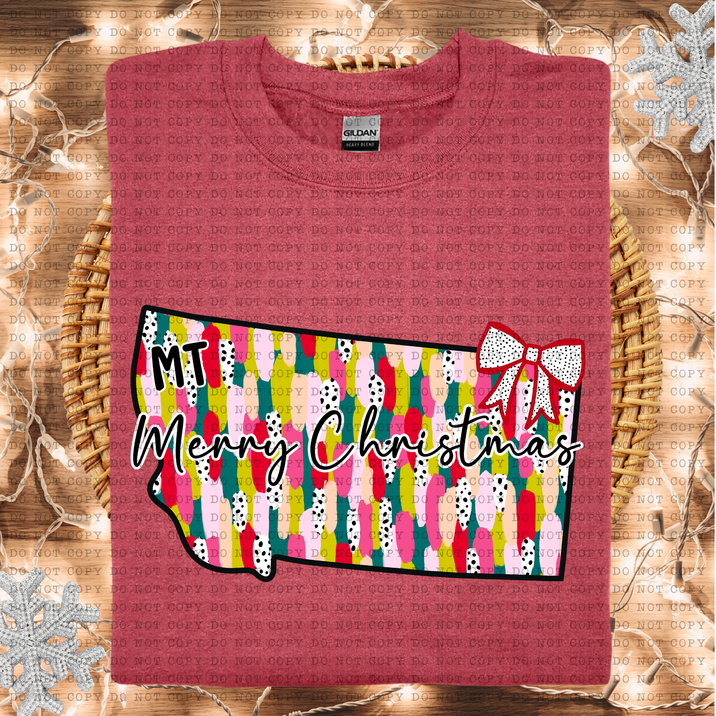 Montana Messy Paint State Christmas Digital Design- PNG File- Digital Download