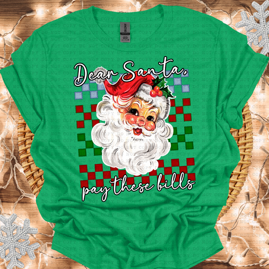 Dear Santa Pay Bills Digital Design- PNG File- Digital Download