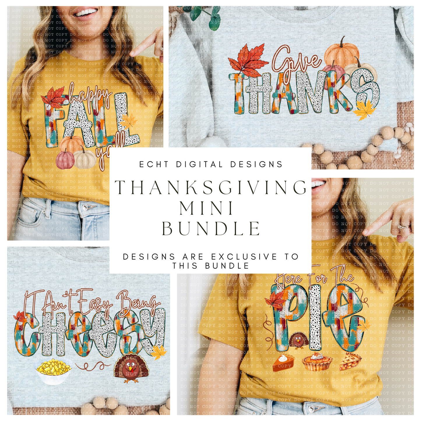 THANKSGIVING MINI BUNDLE- PNG Files- Digital Download