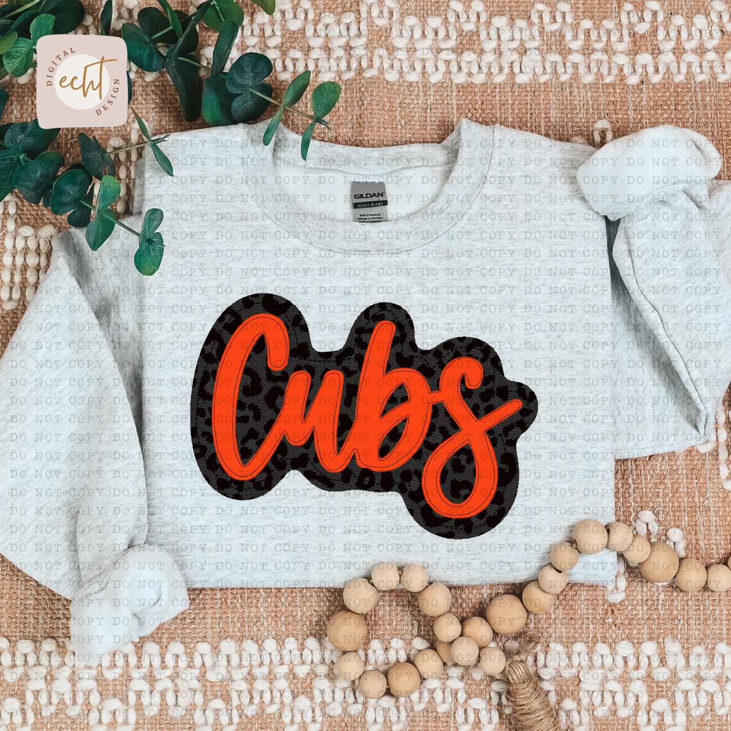 Cubs Faux Sequin Faux Embroidery - PNG File- Digital Download