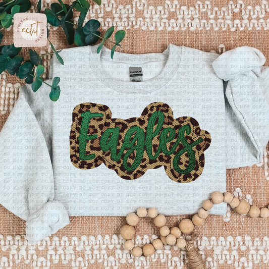 Eagles Faux Sequin Faux Embroidery - PNG File- Digital Download