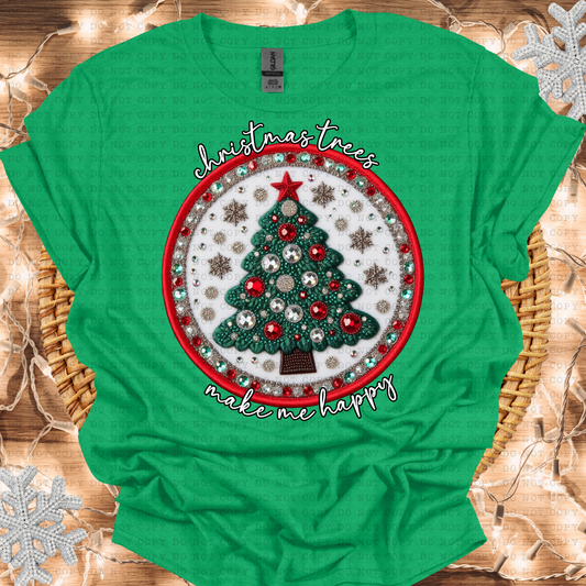 Christmas Trees Make Me Happy Digital Design- PNG File- Digital Download