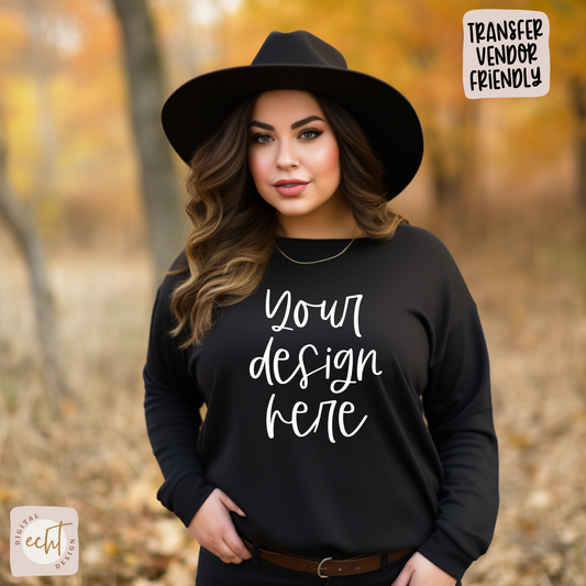 Black Crewneck Sweatshirt Mockup