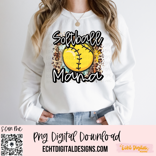 Softball Mama PNG Digital Download