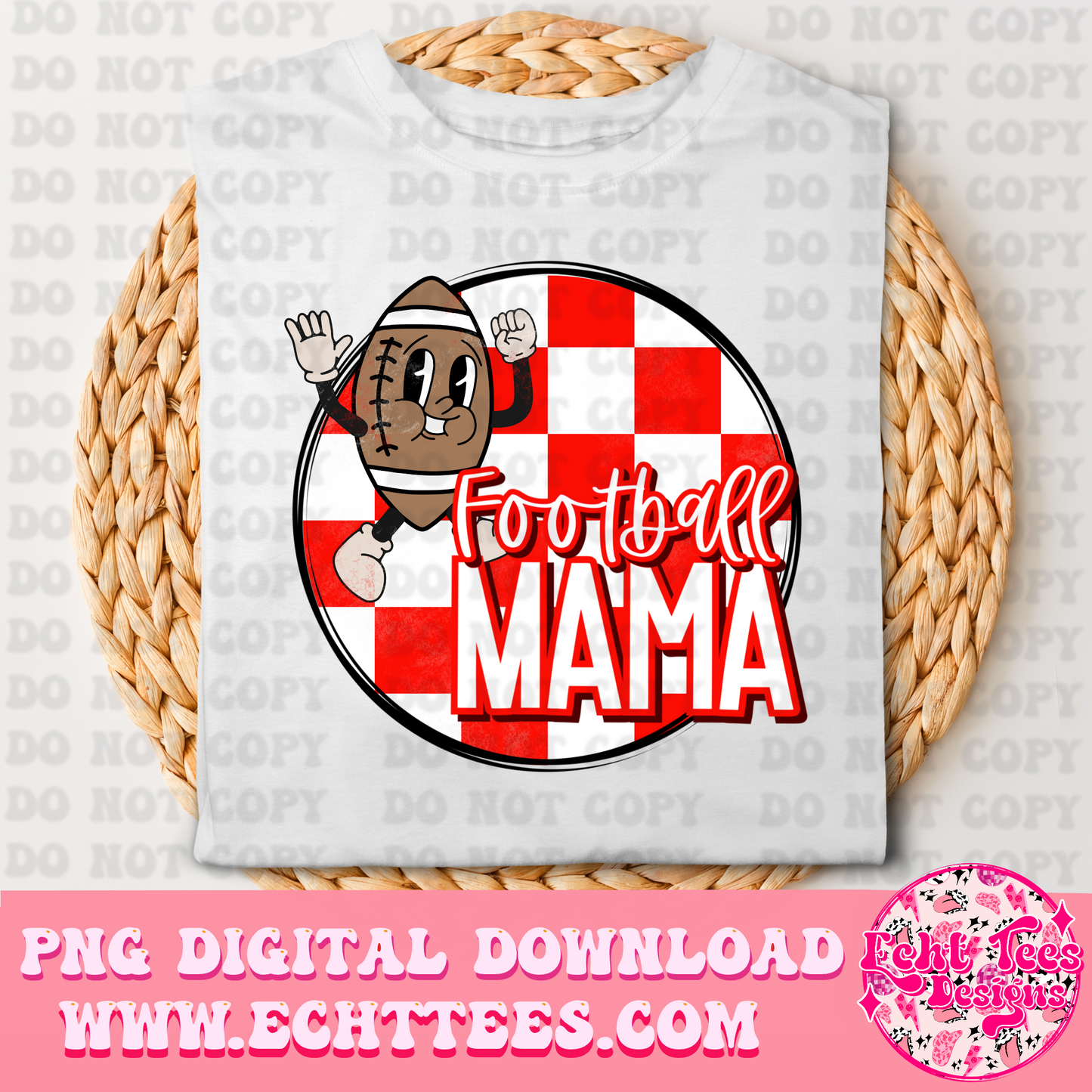 Football Mama Red PNG Digital Download