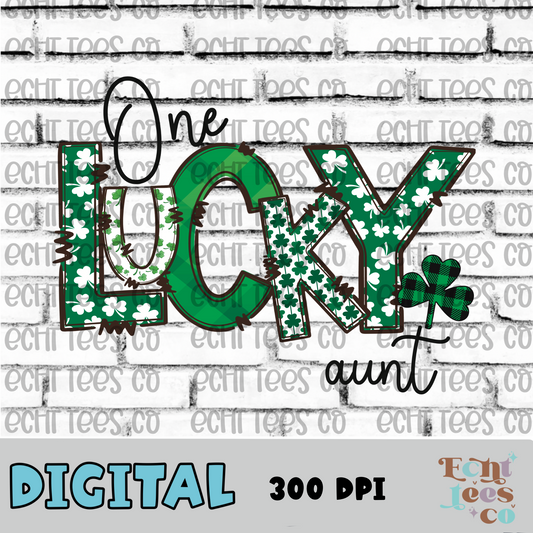 One Lucky Aunt  PNG Digital Download