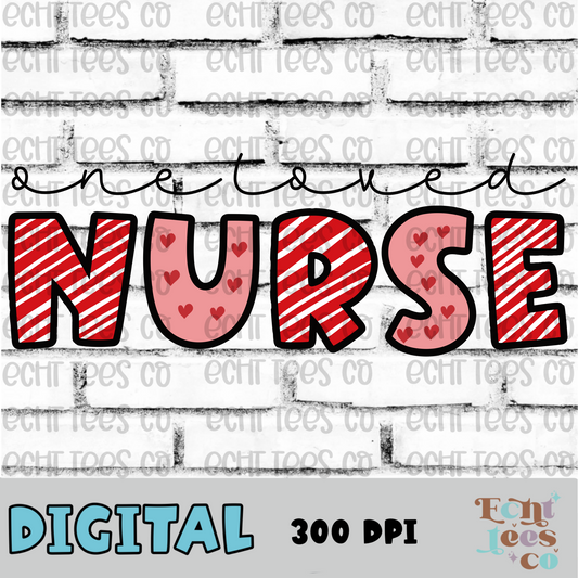 One loved nurse PNG Digital Download