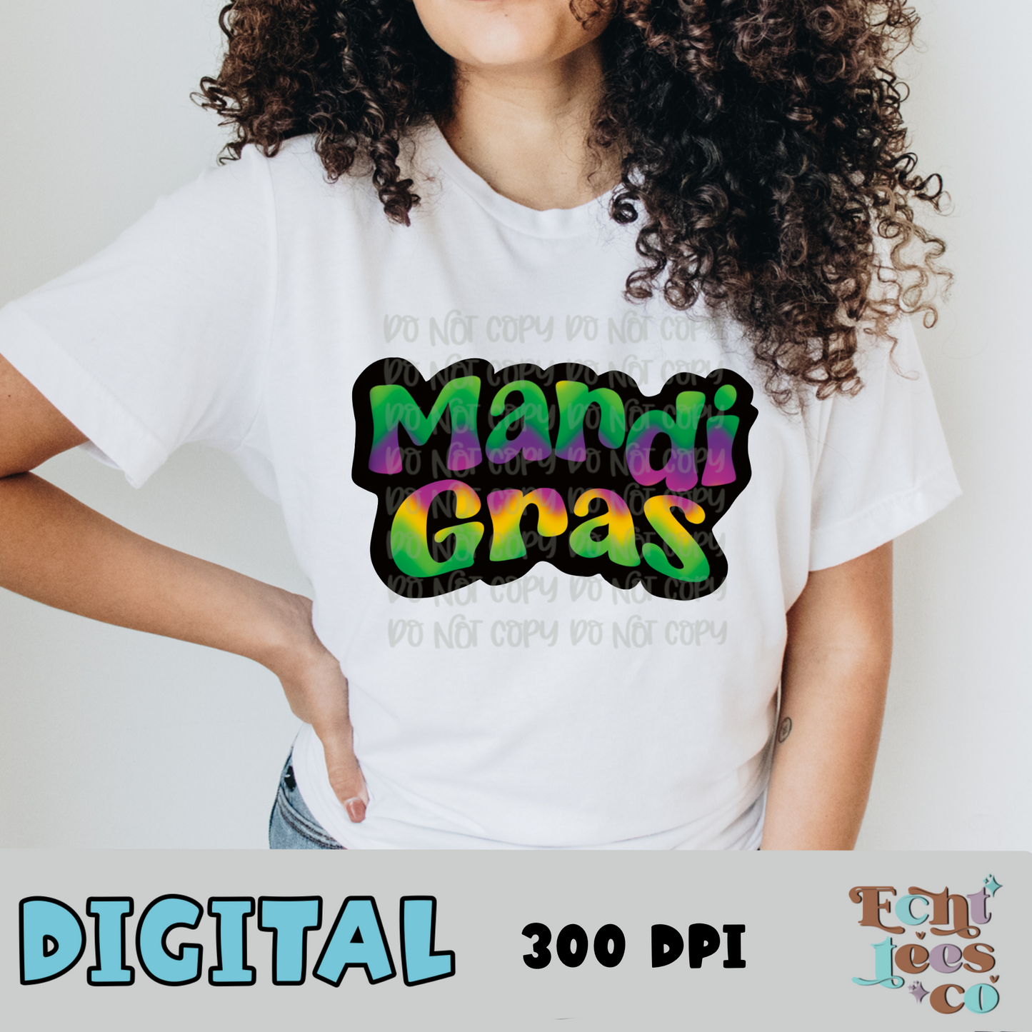 Colorful Retro Mardi Gras PNG Digital Download